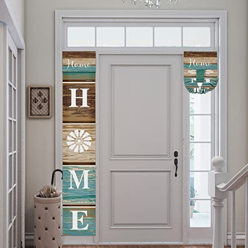 Tende per luci di posizione per porta d'ingresso, tende per lucernari in legno vintage con mulino a vento, tende strette, isolamento termico per porte laterali, tende oscuranti per piccole finestre,