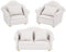3 STÜCKE Mini Puppenhaus Sofa, 1:12 Plaid Sofa Kissen Miniatur Wohnzimmer Sessel Set Zubehör Zimmer Möbel Spielzeug für Puppenhaus Dekoration (Weiss)