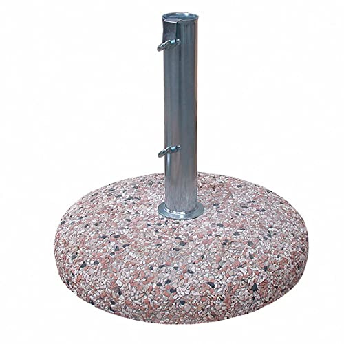 Decor Space Base in Cemento 25 kg per ombrellone da Giardino, marmetta Tonda in Ghiaia