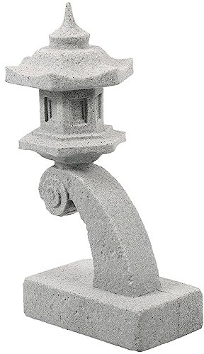 OSALADI Miniature Japanese Lantern Pagoda Figurines Asian Sandstone Tower Statue Fish Tank Aquarium Ornament Fairy Garden Accessories Zen Terrarium Bonsai Decorations