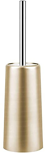 Xtahdge Escobilla de inodoro de acero inoxidable y soporte, juego de cepillo limpiador de inodoro para baño (dorado)