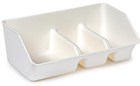 CABLEPELADO Organizador Fregadero estropajero | Organizador de Fregadero | Guarda Estropajo de Cocina | Soporte para Fregadero Estropajo de Cocina | 3 en 1 | Plástico | Crema