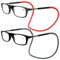 Lanomi Schmal Lesebrille Damen Herren Magnetverschluss Leicht Lesehilfe Sehhilfe mit Elastische Silikon Brillenbänder 2 Stücke Schwarz(Rot+Grau Arm) 3.5