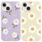 Yoedge 2 Pack Cute Flowers Print Suitable for iPhone 14/iPhone 13 6.1 Phone Case, Floral Daisy Aesthetic Pattern Shell Soft Silicone TPU Shock-Absorbing Smile Cover for Women and Girls
