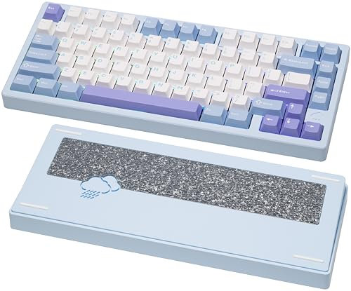 KEEBMONKEY WOBKEY Rainy 75 CNC Aluminum HMX/JWK/Cocoa Switch, Triple Mode Connectivity, Mechanical Keyboard with Superior Acoustics (Pro - Blue)