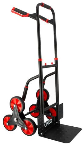 Diable monte escalier pliable - 300kg - Acier renforcé - Poignées ergonomiques - Plateau rabattable - Manutention déménagement