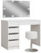 Vicco Schminktisch Thalia, Weiß Hochglanz, 100 cm mit LED Beleuchtung und Hocker