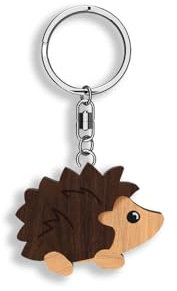 Schlüsselanhänger aus Holz der Wildtiere, handgefertigt in verschiedenen Ausführungen., bunt, One size