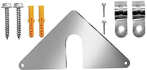 DOITOOL Plaque de de Robinet Extérieur en Acier Inoxydable Forme Triangulaire Vis et Tubes d'Expansion Support Mural pour Robinet de Jardin Installation Facile Intérieurs et Extérieurs