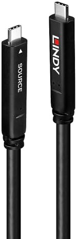 LINDY Hybridkabel Typ C USB 3.2 Gen 2 & DP 1.4, 15 m
