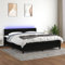 KOIECETA Boxspringbett mit Matratze & LED Schwarz 180x200 cm Stoff