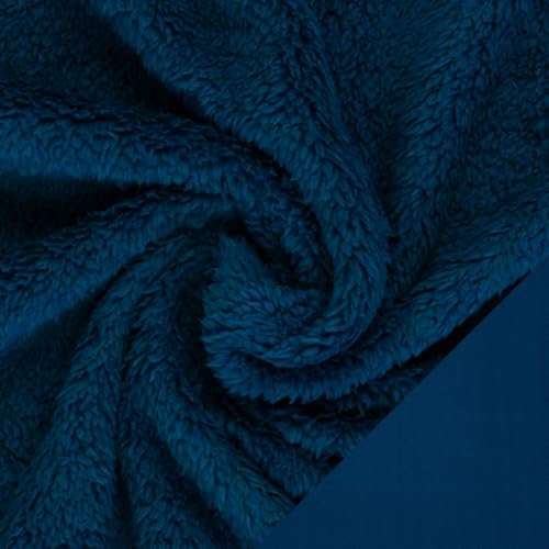 Plüsch TAMME | Doubleface | 50x147cm | für Bekleidnung wie Jacken, Hoodies uvm. | Meterware (blau)