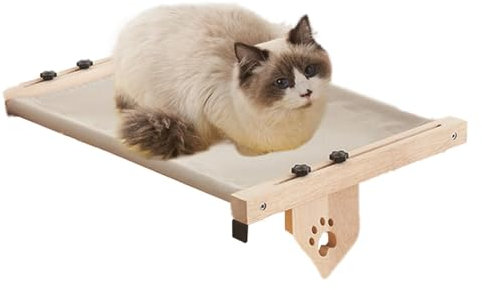 demaxiyad Katzenbett für Fensterbank, Katzensitz für Fensterbank, Fensterbrettnest für Katzen aus, Verstellbares Katzen-Fensterbrett-, Katzenbett-Nistsitz mit gepolsterter Bettdecke für
