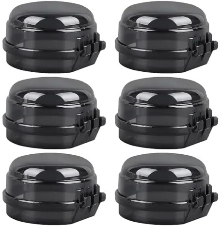 WUSJCOF 6 Pièces Sécurité Enfants pour Boutons de Cuisinière, Transparente pour Cuisinière, Sécurité Four pour Bébé, Boutons de Cuisinière (Max. Ø 4,3 cm et 4 cm de Haut, Min. 6 cm) (Noir)
