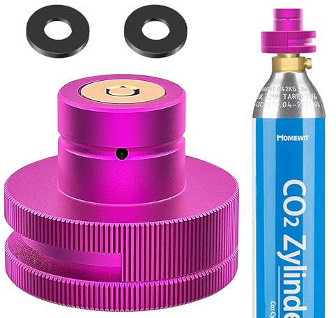 Homewit Quick-Adapter für CO2 Zylinder Kompatibel mit Duo/Terra/Art/E-Duo/Crystal 3.0/Gaia Sprudelwasserbereiter, Schnelladapter für 60L CO2 Zylinders mit TR21-4 Trapezgewinde, Adapter mit 1 Gasket