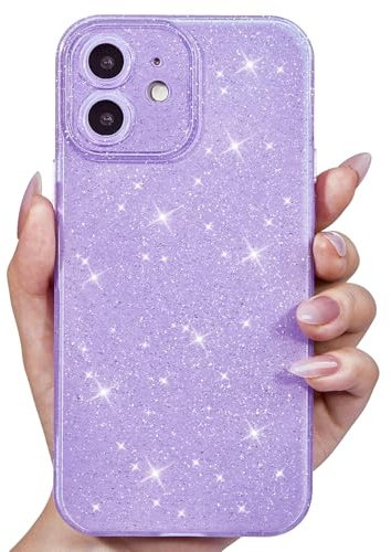Svanove for iPhone 11 Case Glitter, Sparkly Girly Cute Bling Sparkle Shiny Shimmer Bright Phone Case for Women Girls, Glittery Thin Slim Jelly Soft Silicone Rubber Gel Plastic Cover, Purple Lavender