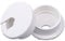 Prasacco Lot de 2 passe-câbles de bureau - Passage de câble de 35 mm avec 1 scie cloche - Couvercle blanc en plastique pour bureau d'ordinateur, table de travail, table de jeu