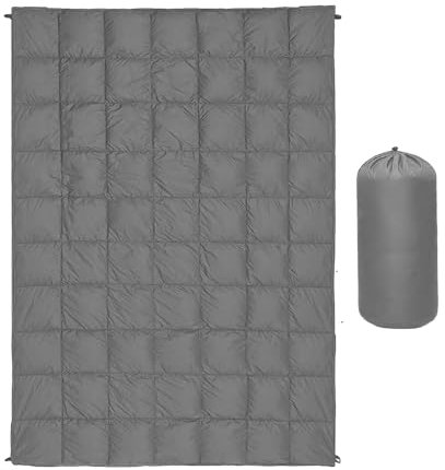 Down Camping Decke - Packbare Bettdecke, Feuchtigkeitsbeständiger Pfad Quilt | Callapsible Camping Matte, Warme Pufferdecke Für Reisen, Wandern, Picknick, Schlaf Im Freien, Vierjährige Rucksackungen