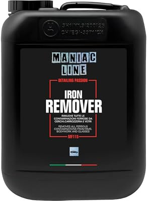 Mafra - Maniac Car Detailing Line, 5L format, Iron Remover 2-in-1 Concentrated Chemical Decontaminant, Cleans and Decontaminates, Removes All Iron Contamination from Rims, Bodywork and Glass