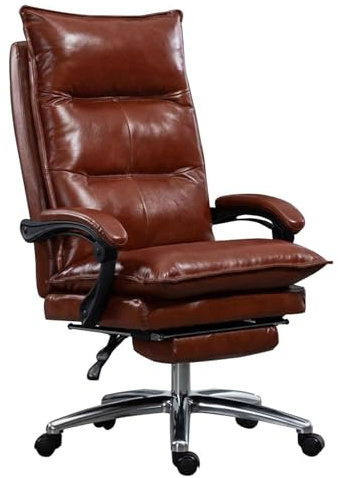 Professioneller Luxus-Executive-Sessel aus echtem Leder mit einziehbarer Fußstütze, ergonomisches Design, vollständig verstellbare Rückenlehne, drehbar, bequem, ideal für Chefs und Führungsk