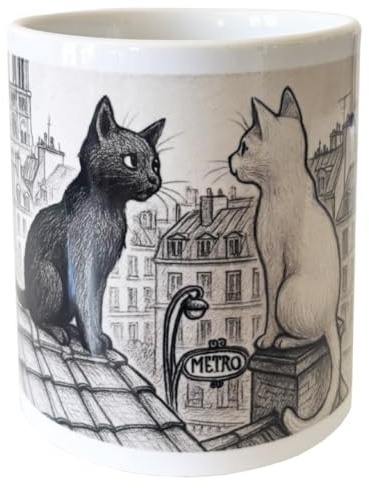 Pot à Crayons en céramique Chats sur Les toits de Paris