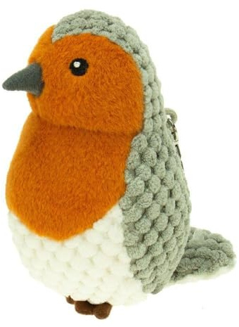 TRÖTSCH - Unsere Vogelwelt Plüsch-Rotkehlchen 12 cm Karabiner : Kuschelweiche Plüschfigur für Fans der Vogelwelt
