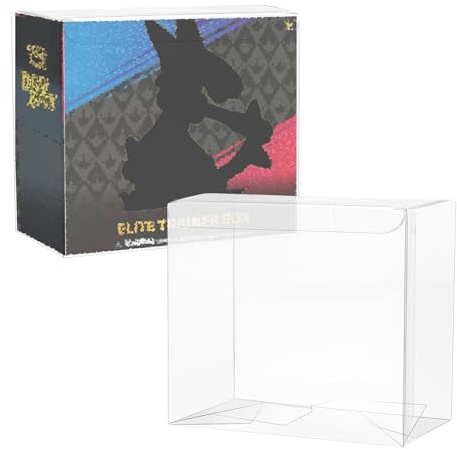 Clear PET Protector Case Compatible with Elite Trainer Box (ETB) – 0.5mm Rigid Plastic Display Sleeve for Sealed Trading Card Boxes (5)