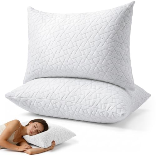 A-Pce Memory Foam Kissen 2er Set für alle Schläfer, 76x51 cm | Höhenverstellbares Seitenschläferkissen mit Abnehmbarem Kissenbezug für Hotels und Apartments