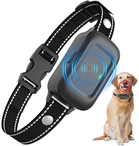 Collier Anti Aboiement Chien, Automatique Collier de Dressage pour Détection Intelligente des Aboiements, Ultrasons/Bip/Vibration, Imperméable IPX7, Rechargeable Anti Aboiement Chien Petit Moyen Grand