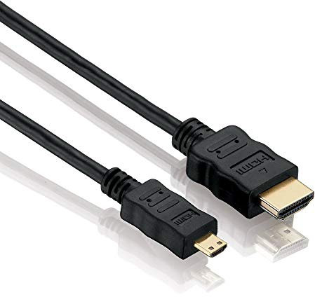 PerfectHD Micro HDMI Kabel | 0,5m | 4K Ultra HD 2160p | Full HD 1080p | High Speed Ethernet | 3D | ARC | Micro HDMI Stecker (Typ D) zu HDMI Stecker (Typ A) | 0,5 Meter