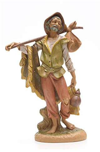 Holyart Krippenfigur Fontanini Schäfer mit Bündel 30 cm