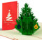 Biglietto di Natale con albero 3d a comparsa, fatto a mano, alta qualità, cartolina di auguri natalizi pop up, feste natalizie, busta inclusa, rosso e bianco