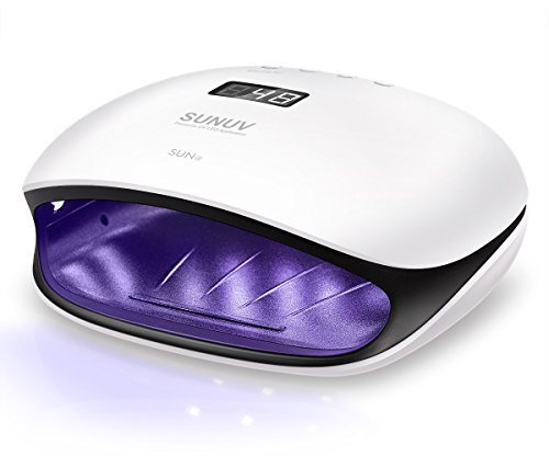 SUNUV UV Led Nail Lamp, UV Nail Dryer SUN4 for Shellac Manicure Gel with 4 Timers, LCD Display, Sensor and Double Speed Drying