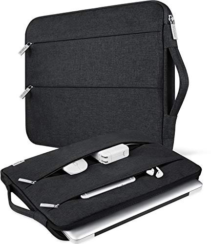 Voova Laptop Sleeve Carrying Case 13 13.6 Inch Compatible with MacBook Air 13 M1/M2/M3/M4, MacBook Pro 13/14, IPad Pro 13, Waterproof Slim Computer Cover Bag, Black