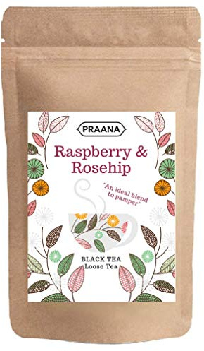 PRAANA TEA - Ceylon Black Tea with Rosehip and Raspberry Pieces - Catering 500g