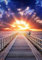 Showker 5D Diamant Painting BilderSonnenuntergang-Sonnenaufgang-Brücke, DIY Diamond Painting Bilder Zubehör Runde Diamond Kreuzstich Stickerei Dekoration Schlafzimmer Büro Home Wandbild 30x40cm