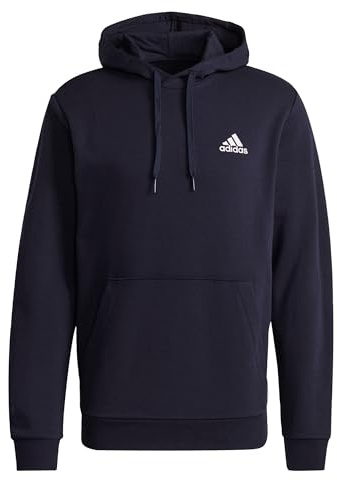 adidas Herren Essentials Fleece Hoodie, Legend Ink/White, XS