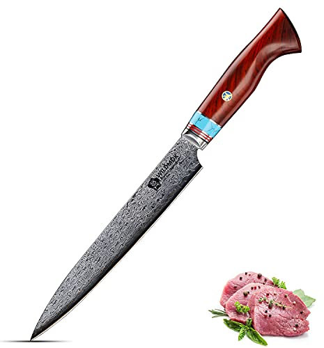 WILDMOK Coltello da carne da 20,7 cm - Acciaio Damasco - Coltelli da carne resistenti alle macchie e alla corrosione