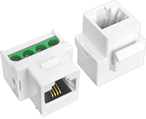 NECABLES RJ11-Schraubbuchse, CAT3, Telefon-Keystone-Buchse, 2 Stück