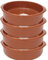 Tradineur - Pack de 4 Cazuelas redondas de barro con asas, aptas para vitroceramica y horno, Juego 4 Unidades, Ø 30 cm