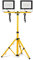 UISEBRT LED Baustrahler 2 * 100W Kaltweiß mit Stativ Baustellen Strahler inkl. Netzkabel LED Fluter Arbeitsscheinwerfer Wasserdicht IP66 für Garage, Garten, Baustelle