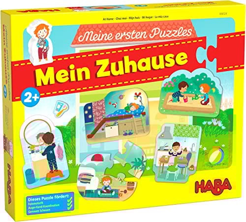 HABA 306524 - Meine ersten Puzzles – Mein Zuhause, Puzzle ab 2 Jahren, Bunt