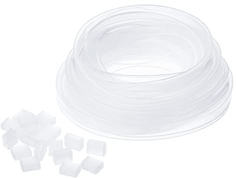 PATIKIL Silicone Tube Manche, 1 Ensemble Protection Manche avec 20pcs Terminal Capuchons Apte 5050/5630/5730 10mm Large Bande LED, Transparent