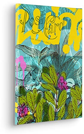 Komar Keilrahmenbild im Echtholzrahmen - Post Card - Größe 30 x 40 cm - Wandbild, Kunstdruck, Wanddekoration, Design, Wohnzimmer, Schlafzimmer