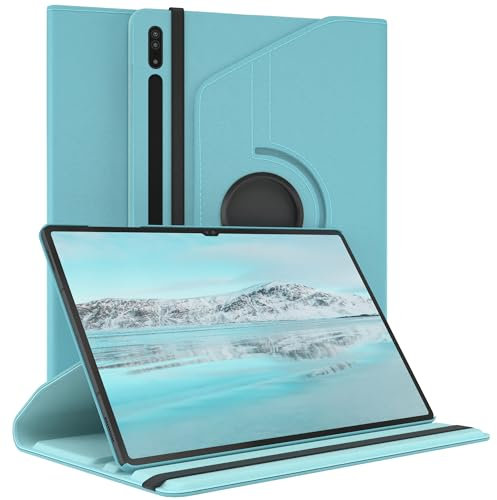 EAZY CASE - Tablet Hülle für Samsung Galaxy Tab S8 Ultra Schutzhülle 14.6 Zoll Smart Cover Tablet Case Rotationcase zum Aufstellen Klapphülle 360° drehbar mit Standfunktion Tasche Kunstleder Blau