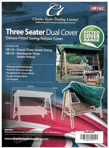 Charles Taylor Wooden Garden Furniture Three Seat Swing Cover