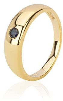 NKlaus Kettenanhänger kleiner Taufring echter schwarzblauer Saphir 333 Gelb Gold 8 Karat 12mm Talisman für Jungen 9518