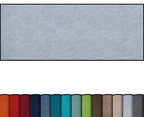 Erwin Müller Fußmatte Mainz, Schmutzfangmatte, Sauberlaufmatte Uni hellgrau Größe 30x100 cm - rutschfest, pflegeleicht, für Fußbodenheizung geeignet (weitere Farben, Größen)