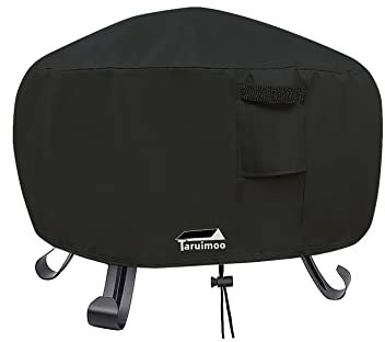 Taruimoo Feuerstelle, rund, für Feuerstelle, 55.9,121.9 cm, für den Außenbereich, vollständige Abdeckung, Terrasse, runde Feuerstelle, staubdicht, UV- und reißfest (83.8 cm Dx40.6 cm H)