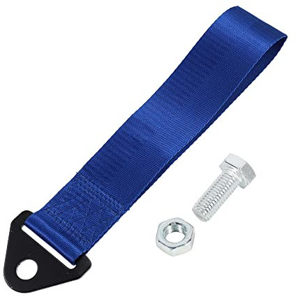 X AUTOHAUX Universal Auto Remolque Gancho Parachoques Remolque Cinturón Correa Azul